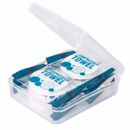 Fornecedor de toalha de mão facial comprimida descartável de algodão não tecido personalizada