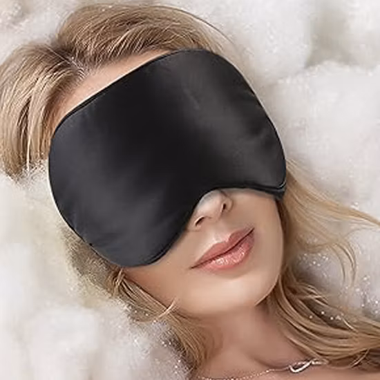 Máscara para dormir com alça elástica personalizada imitando seda